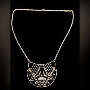 Forever 21 Black Enamel Gold Tone Necklace